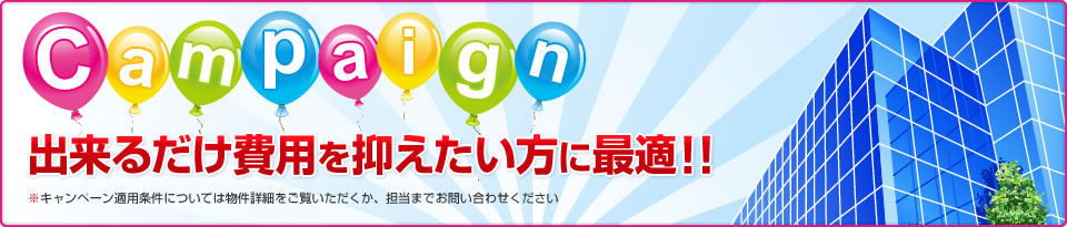 キャンペーン 出来るだけ費用を抑えたい方に最適!! 対象時間、利用条件を指定させていただくかわりに、格安に割引させていただきます。